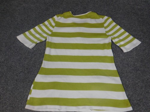 Coldwater Creek Womens Sweater Small Green striped zipper classic v-neck - Picture 9 of 12