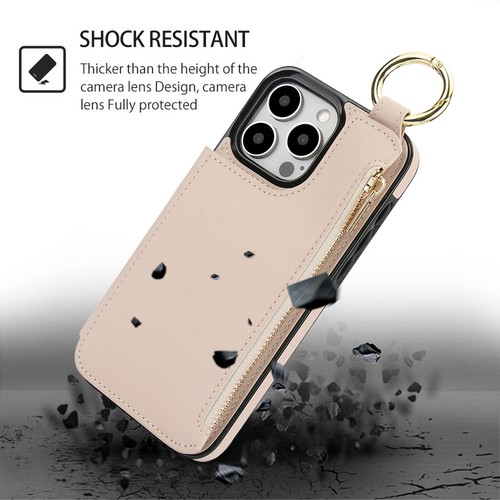 Para iPhone 16 Pro Max 15 14 13 12 11 RFID Bloqueo Anillo Soporte Cremallera Cartera Estuche - Imagen 41 de 59
