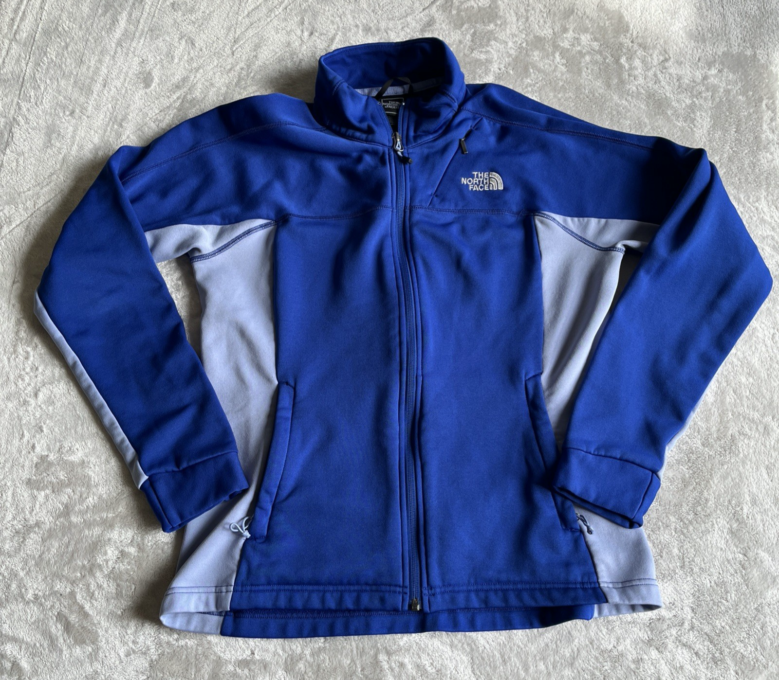 North Face Womens Momentum Fleece Jacket Medium Blue Full Zip Outdoor Activewear