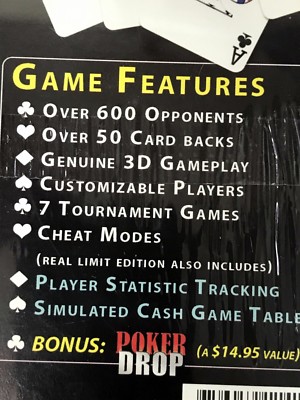 No Limit Texas Hold'em 3D Poker 2: Bonus Edition (PC, 2006) New