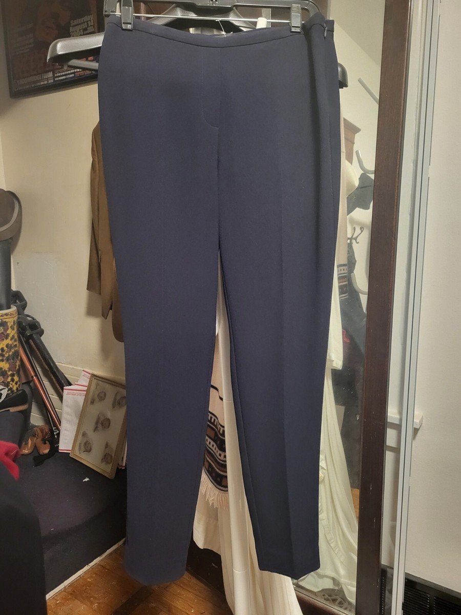 Elie Tahari Navy Blue Crepe Straight Leg Pants 4 | eBay display picture 1