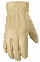 Wells Lamont Leather Work Gloves With Reinforced Suede Palm Patch, Grain Cowhide Wells Lamont Leather Work Gloves With Reinforced Suede Palm Patch, Grain Cowhide