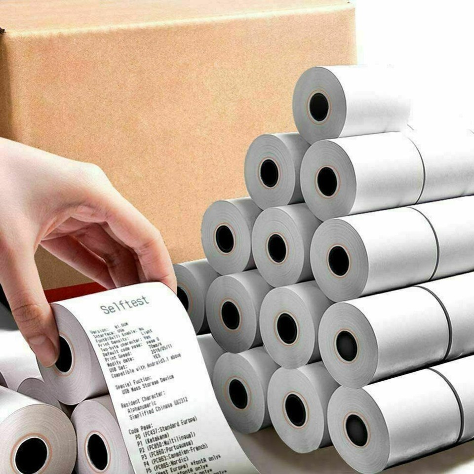 Thermal Printer Paper Rolls MFLABEL 2 1/4" X 50' Thermal Paper Cash Register POS Receipt Paper Credit Card Paper 50 Rolls In | Whizz POS & Register Rolls A4 Thermal Printer Paper - Foto 6