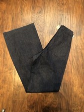 Vintage Utility Denim Trousers, Men s Military Pants, Dark Wash, Cotton, 28x35.5