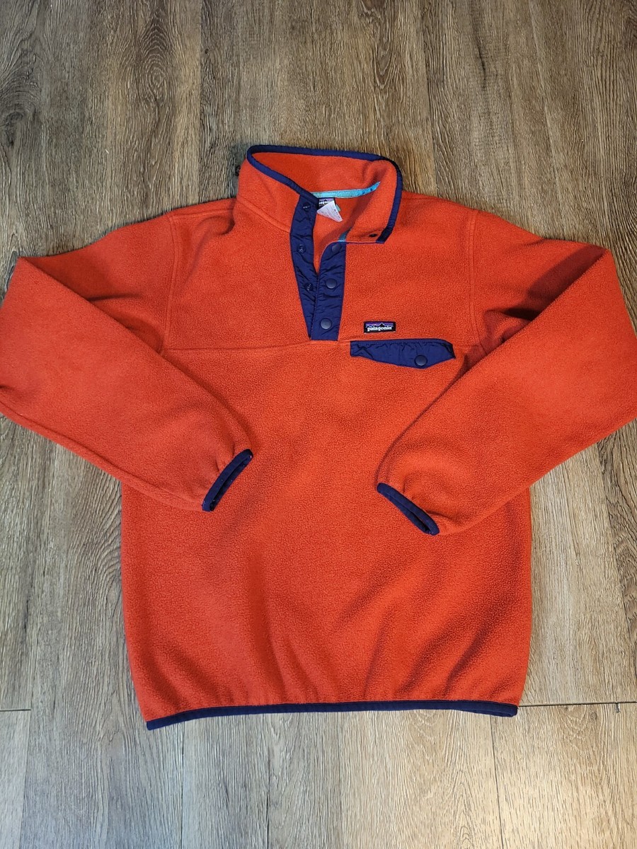 Patagonia Synchilla ベスト ブラッドオレンジ XL Patagonia Synchilla Pullover Fleece 1/4 Snap Size XL Red Boys Kids