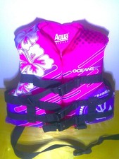 NEW Oceans 7 Aqua Leisure Flotation Aid Type III - Life vest kids 30/50 Lbs Pink