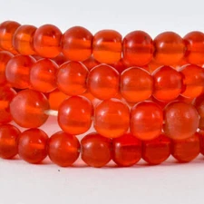 Bohemian Translucent Red Trade Beads Czech 32 Inch