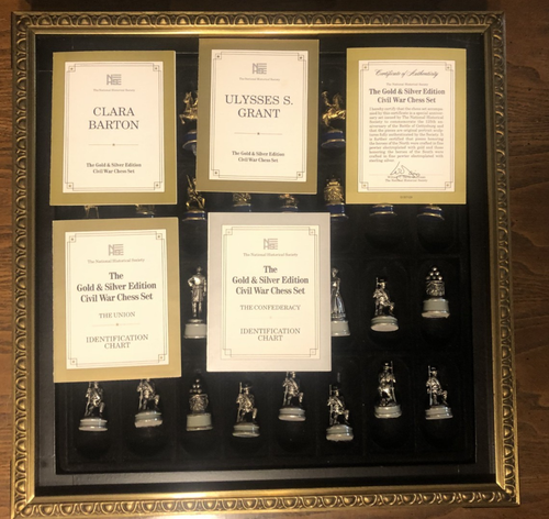 1988 FRANKLIN MINT GOLD & SILVER CIVIL WAR CHESS SET - 第 1/7 張圖片