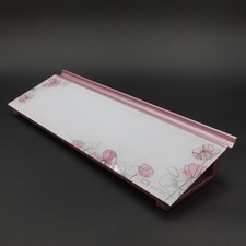 Quartet Glass Dry Erase Desktop Computer Pad 18" x 6" Floral, Frameless, GDP186P