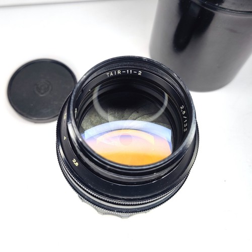 Rare Tair 11-2 black glossy 133mm f/2.8 M42 USSR lens very good condition - Picture 4 of 14