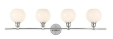 Glass Shades Vanity Wall Sconce Chrome Bathroom Dining Room Light Fixture 37"