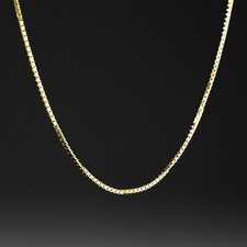 1mm 14k Solid Gold Box Chain- 14k Gold 16 Inches to 24 Inches Box Chain Necklace