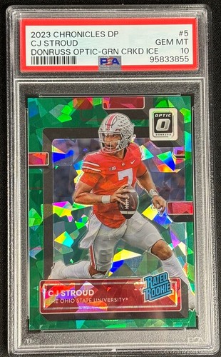 CJ Stroud 2023 Chronicles Optic Draft Green Cracked Ice 6/6 PSA 10 Rated Rookie - 第 1/2 張圖片