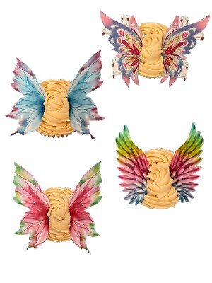 6 Aufsteller große Engel Fee Flügel essbar Oblate Papier Tortenaufleger Deko