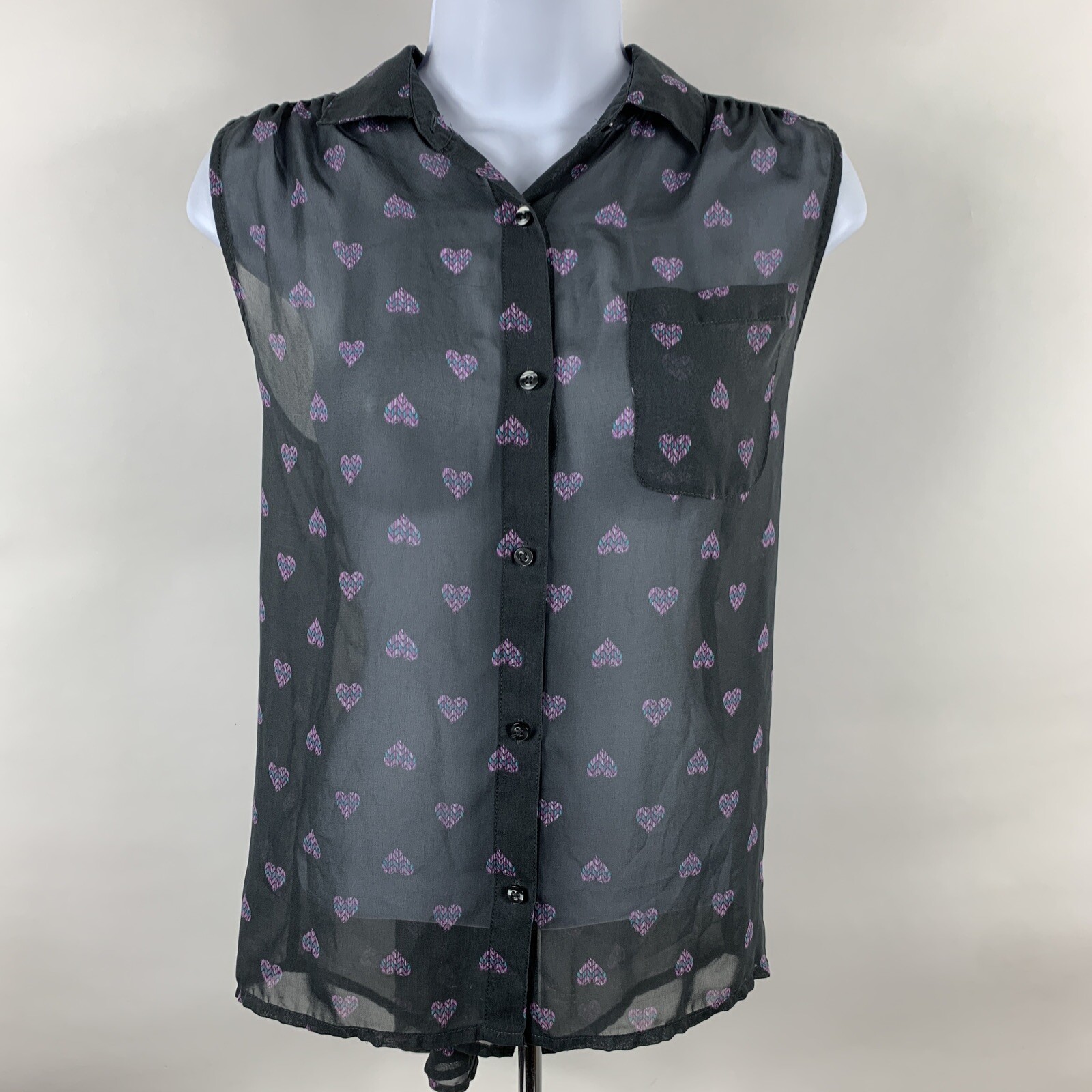 American Eagle Shirt Medium Button Down Sleeveles… - image 1