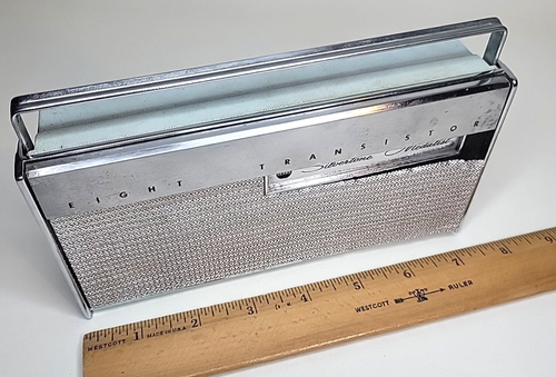 Vintage Transistor Radio Sears Silvertone Medalist 8 AM - 3212-15 Blue Mist *** - Picture 14 of 24