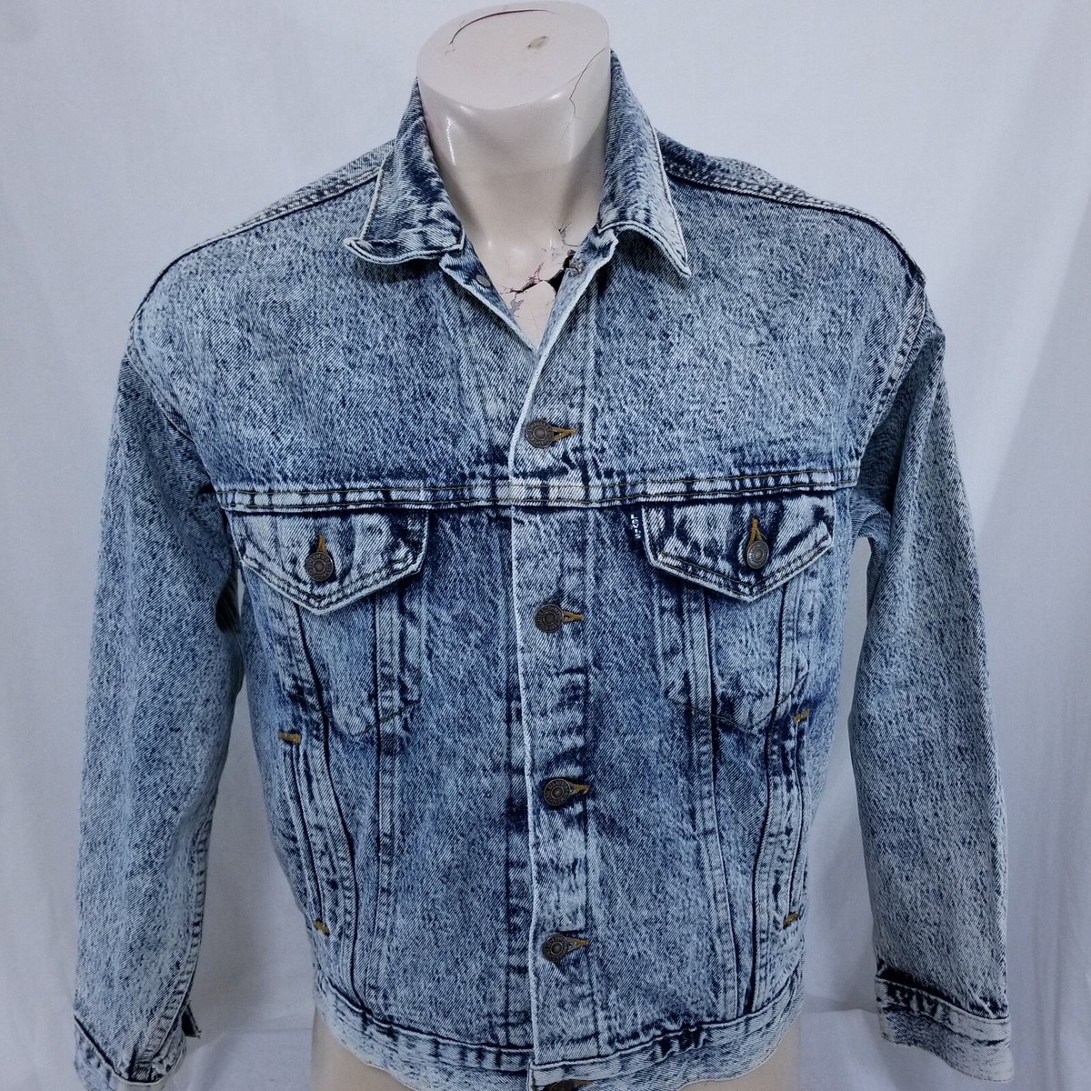 Vintage Levis Denim Jacket 70507 Blue Jean Coat Acid Wash Made In
