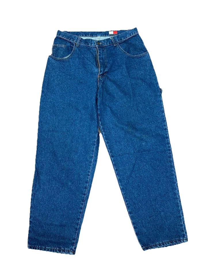 De colección Y2K Tommy Hilfiger Suelto Patinador Carpintero Jeans Bandera Parche Bordado Foto 3 de 4