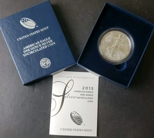 2015 W Burnished $1 American Silver Eagle Dollar