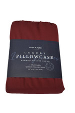 Cosy House Luxury Pillowcases Bamboo Viscose Blend 2 Queen Standard 20x30 Red