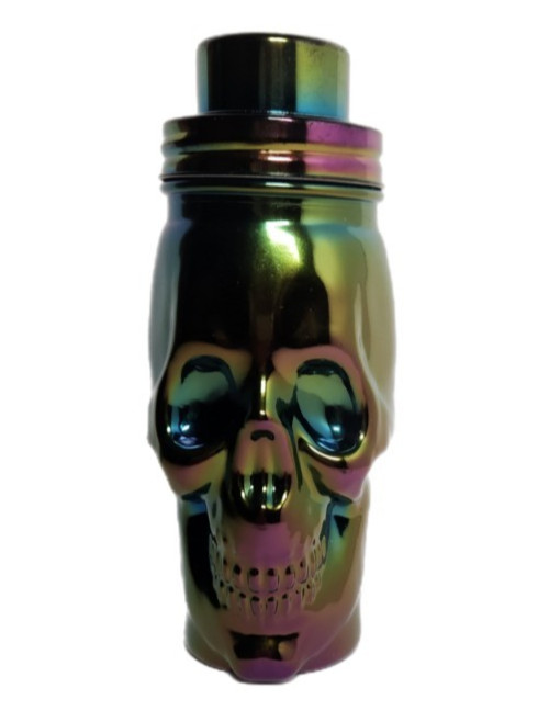 Martini Cocktail Party Shaker Skull Halloween Rainbow Holographic Mixer Bar 