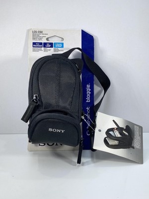 Sony LCS-CSU Camera Case Cyber-shot Bloggie Black Soft Pouch Belt Loop Strap NEW