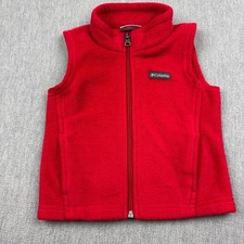 Columbia Jacket Vest Toddler 2T Red Steen Mt Fleece Full Zip Outdoor Hiking