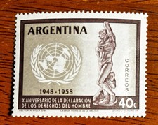 ARGENTINE 10ÈME ANNIVERSAIRE DE LA DÉCLARATION UNIVERSELLE DES DROITS DE L'HOMME MNH