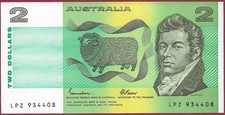 Australien/Australia 2 Dollars P-43e Präfix LPZ (1985) AUNC