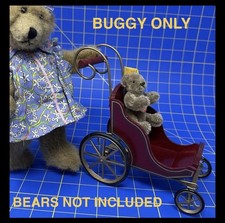 Baby Buggy Stroller Carriage for Your Dolls & Bears * Metal & Wood * It Rolls!