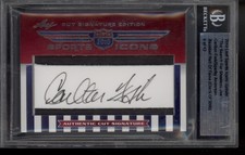 2010 Sports Icons Carlton Fisk Sparky Anderson Sholess Joe Dual Cut Auto BGS /12