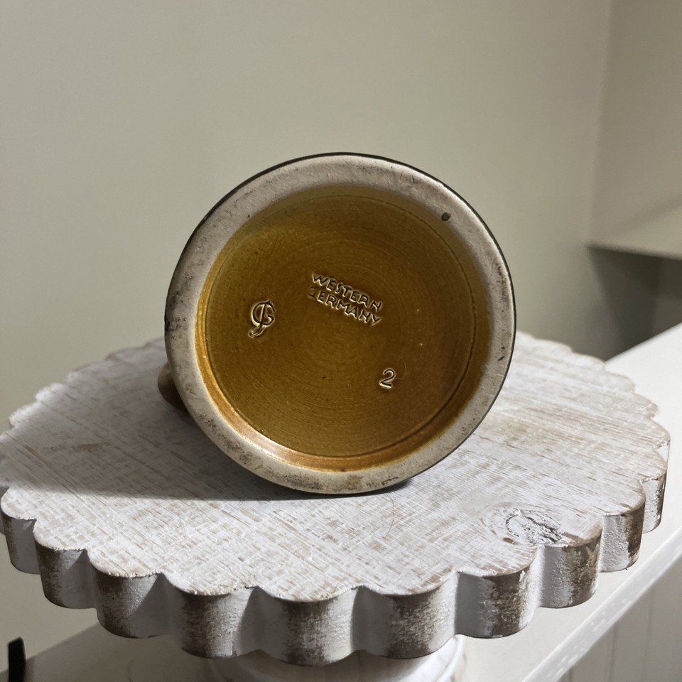 Rare 1970’s Vintage Stein West Germany Stoneware Pewter Lid Blue ...