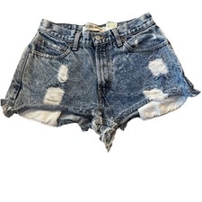 Levi's 501 Women's Cut-Off Custom Jeans Shorts Size 29, Distressed High Rise
