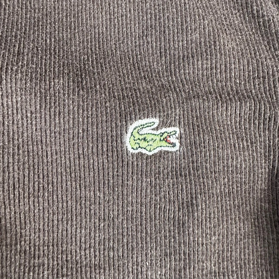 Lacoste 儿童棕色罗纹短袖 Polo 连衣裙鳄鱼标志 36 码 — 第 3/4 张图片