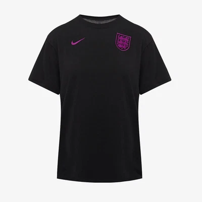 NIKE Womens Black Dri-FIT England 2025 Relaxed Fit T-Shirt Small BNWT C2983 - Image 1 of 2