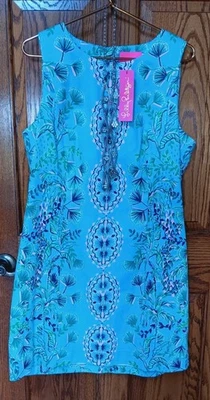 Lilly Pulitzer MILA STRETCH SHIFT DRESS Size 16 Frenchie Blue Mosaic Shell NWT - Image 1 of 4