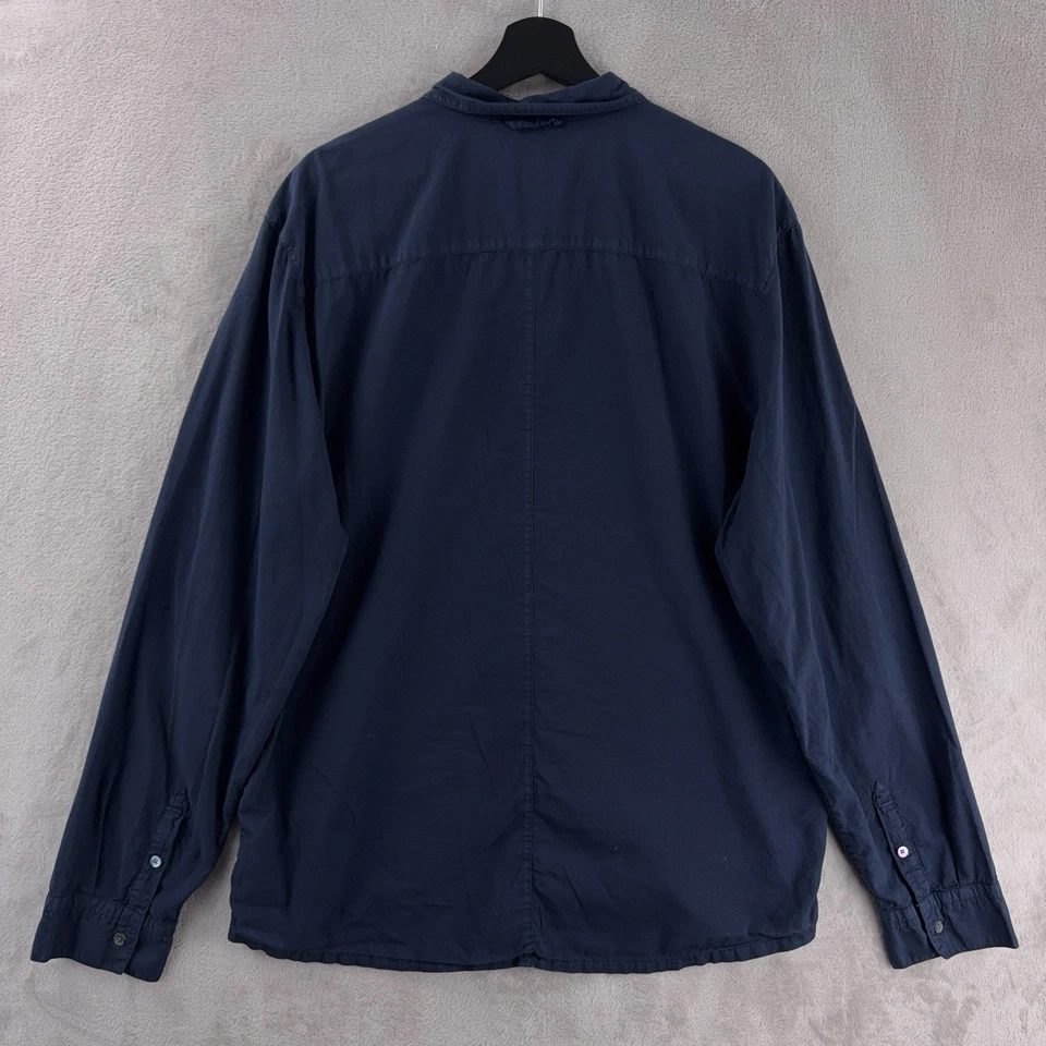 James Perse Long Sleeve Button Up Shirt Mens Size 4 Navy Cotton Casual - Image 3 of 4