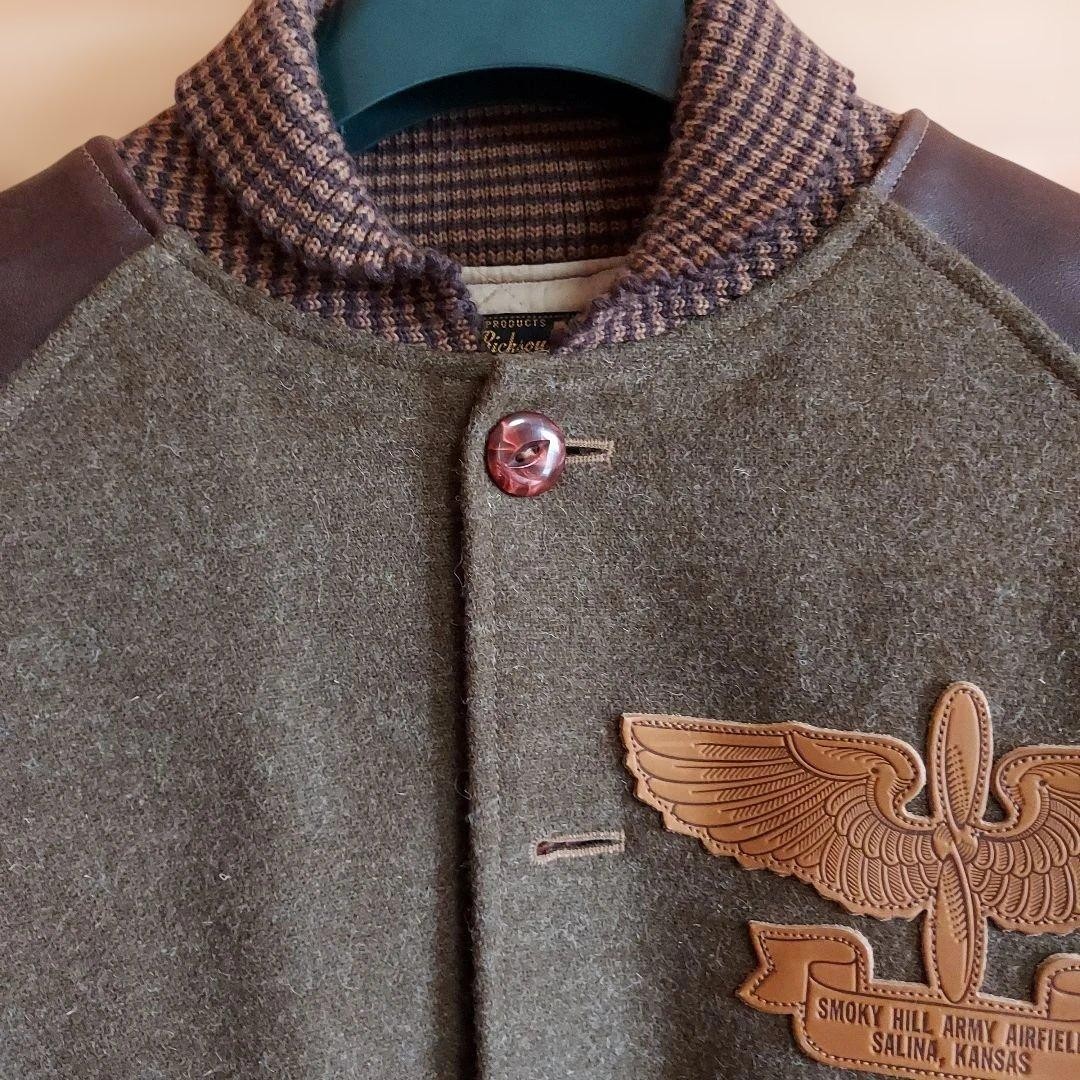 Buzz Ricksons Stadium Jacket Horsehide Sleeves Ol… - image 12