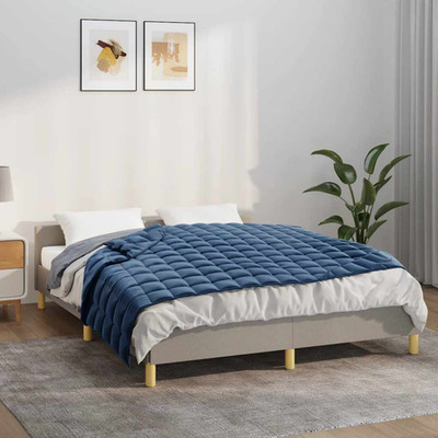 Gewichtsdecke blau 150x200cm 11,55kg gebürstet Mikrofaser Glasperlen Schlafen
