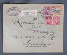 MayfairStamps Belgium 1910s Antwerp Censored to Rotterdam Bank Cover aaw_78083