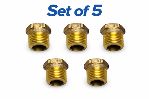 Brass Hex Bushing 3/8 x 1/4 NPT Reducer Fitting Pipe Adapter Set of 5