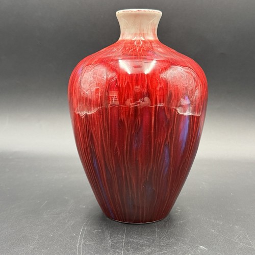 Ox Blood Blue Flame 8” Vase Revival Sang de Boeuf Vase, Jingdezhen China - 第 2/10 張圖片