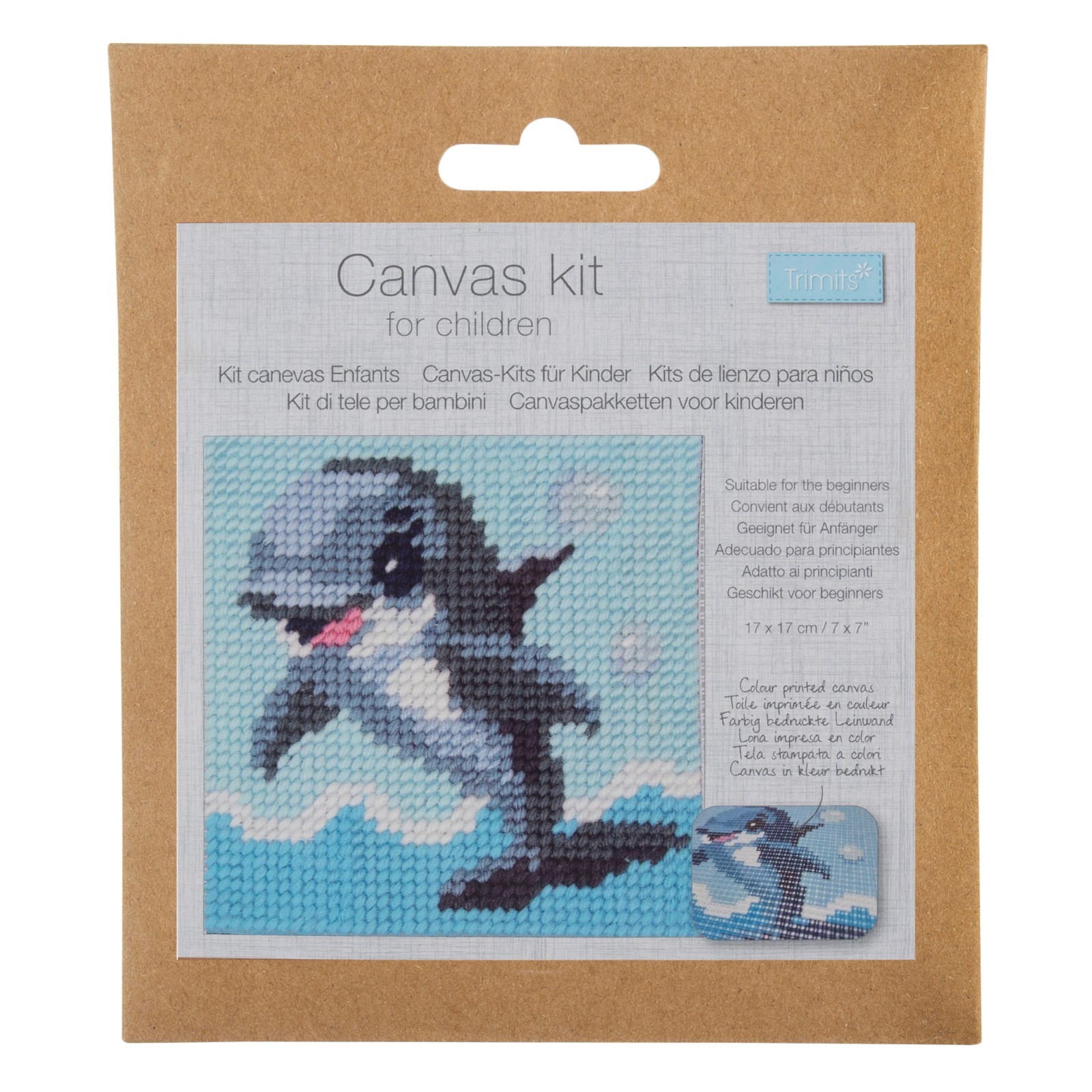 Trimits: Half Stitch/Tapestry Kit: Children's: Dolphin: 17 x 17cm