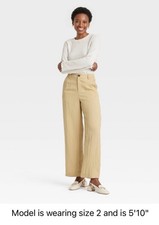 Women  s High Rise Straight Trousers - A New Day Beige Size 2 NWT