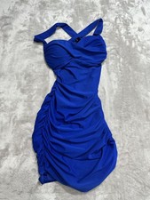 Babe Bodycon Dress Women's Size Small Blue Lightly Padded Sleeveless EUC