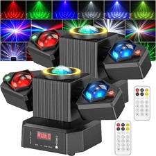 2PCS Laser RGBW LED Moving Head Light Disco Stage Lighting Beam DMX512 Party DJ