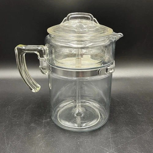 Vintage PYREX 9 FLAMEWARE 9 Cup 7829B Glass Coffee Pot Percolator