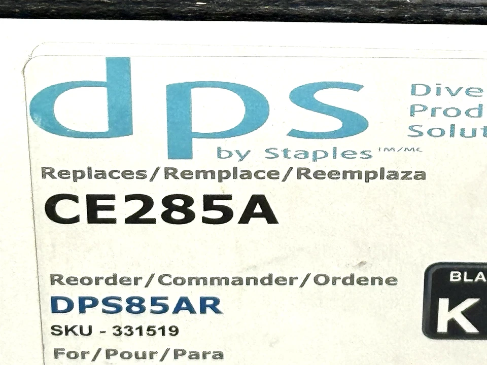 DPS Staples 85A CE285A Black Toner Cartridge, HP LaserJet Pro, Canon imageCLASS - Image 3 of 4