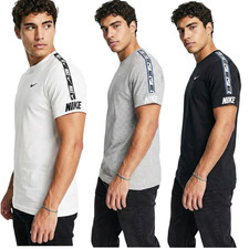 Nike T Shirt Mens Short Sleeve Crew Neck Top Tee 100% Cotton New Gym Casual UK