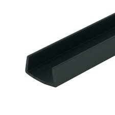 3 Pack 3/4-inch x 48-inch Black Styrene Plastic U-Channel for Crafting Trim